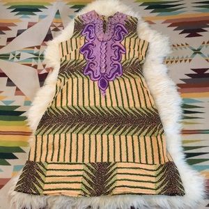 Handmade Tribal Vintage Dashiki Sheath Dress